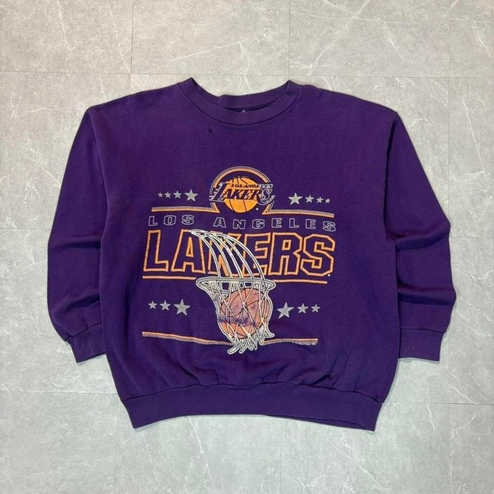 Purple vintage‎ 90s Los Angeles Lakers crewneck sweatshirt sports